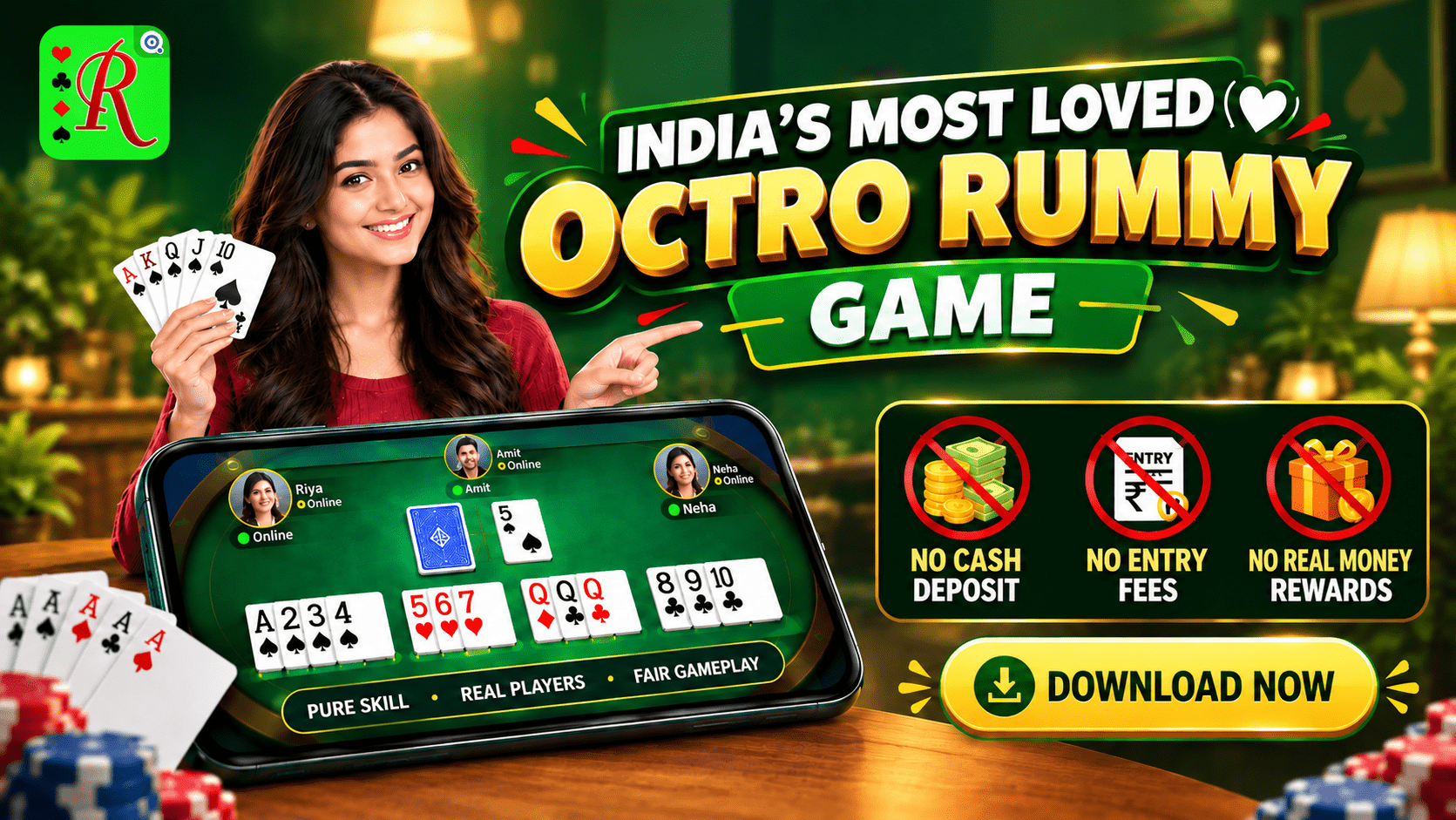 India's Most Loved Octro Rummy Game - Pure Skill and Fair Play
